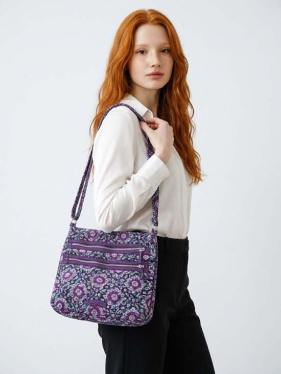 Vera Bradley Handbags - Vera Bradley Triple Zip Hipster Crossbody Bag in Lilac Medallion